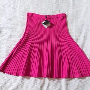 Designer Biana Designs Pink Pleated Midi Skirt – New With Tags Size L